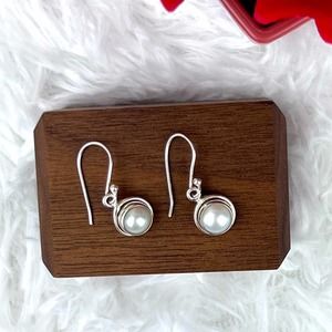 Sterling Silver Cultured Pearl Dangle Earrings, "Purest Love"